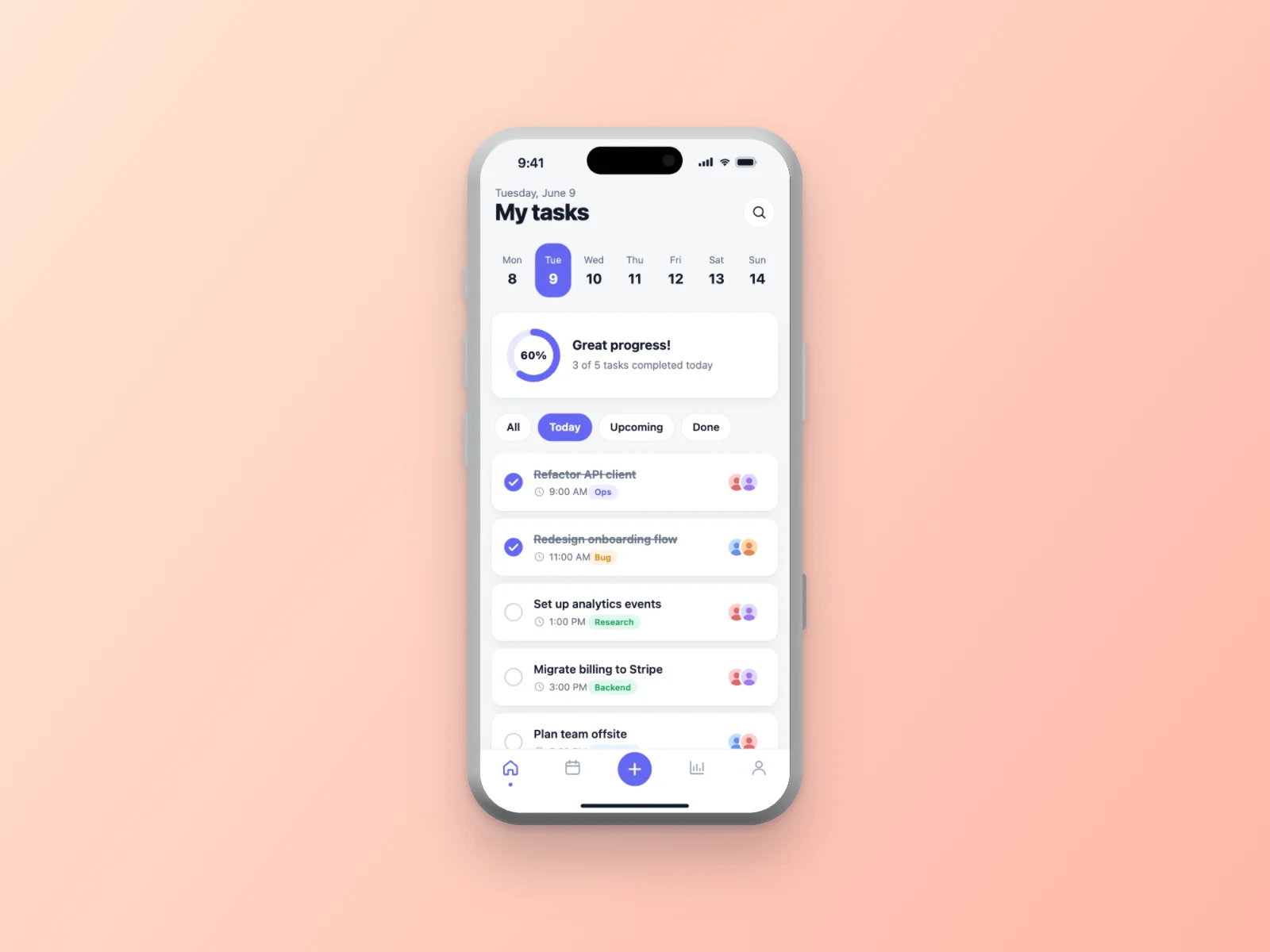 Kanban Board mockup on iPhone 17 Pro